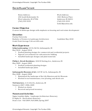 Specific resume templates